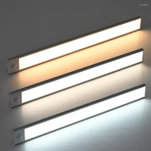 Luzes de teto 1.33w 74 LEDs sob o armário 3 modos de brilho ajustável recarregável sensor de movimento luz magnética stick-on armário