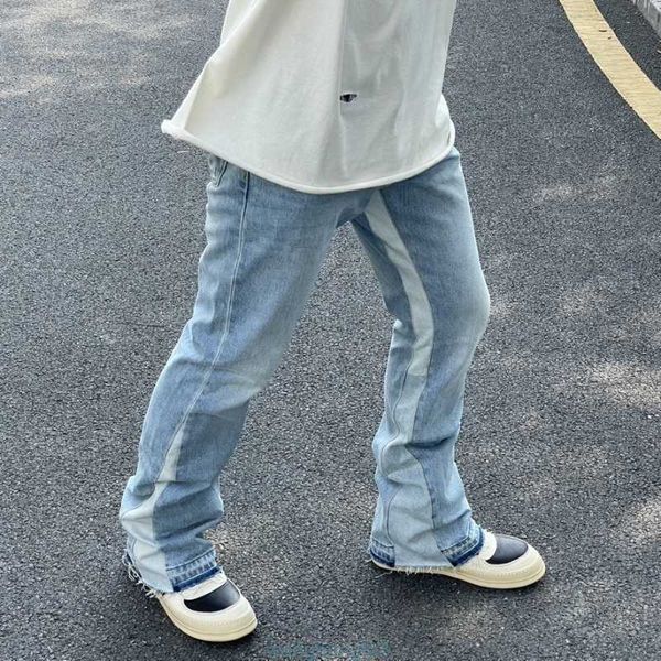 Erkekler Kot Designer Giyim Denim Pantolon 22 Yeni Galler Departmanları Temiz Mikro Parlama Açık Mavi Yıkanmış Eski Ek Sıkıntılı Yırtık Motosik Bikter Hip Hop Trohxpz