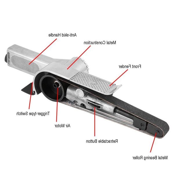 Freeshipping 15000 U/min 20 mm pneumatischer Luftbandschleifer Polierer Schleifmaschine Werkzeug Xviup