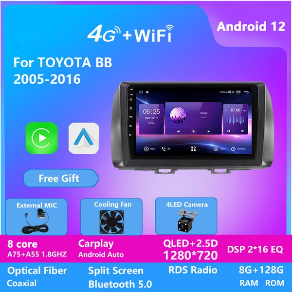 Lettore multimediale per auto Touch Screen Video Autoradio Stereo Video GPS WiFi Auto Radio Android per TOYOTA BB 2005-2016
