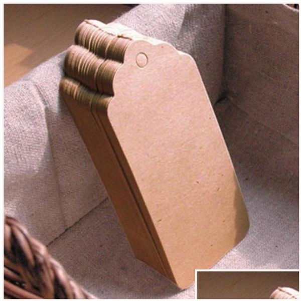 Украшение вечеринки Оптовая пустая ценовая цена Kraft Paper Gift Diy Brown Label Tagging WA1383 Доставка доставки дома праздничные поставки DHINW