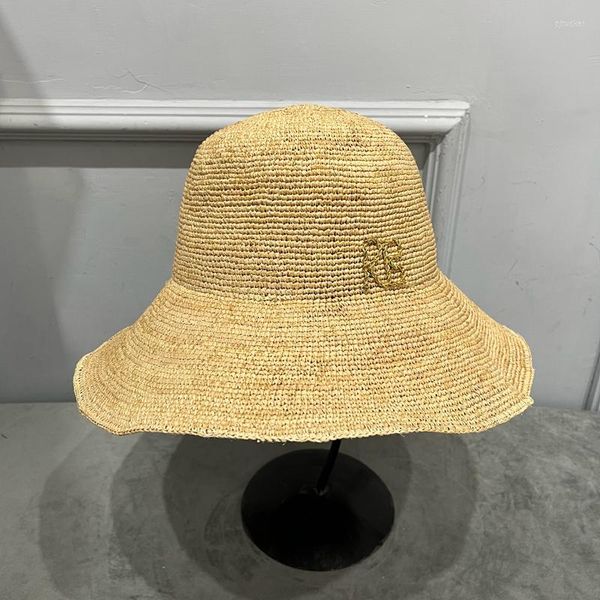 Cappelli larghi cappelli da raffi Cappello di paglia per donne Sunhat Summer Sun Protection Beach grande femmina pieghevole