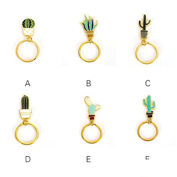 Schlüsselanhänger Succent Potted Keyrings Cactus Beach Style Design Keychain Creative Car Key Holder Cute Finder Bag Ring Dhgarden Dhymc