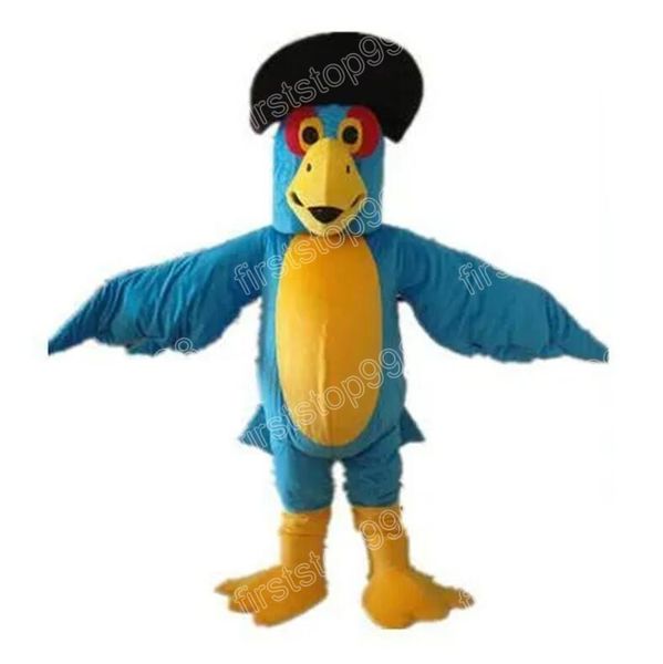 Costume da mascotte pappagallo blu di Halloween Personaggio a tema anime dei cartoni animati Taglia adulto unisex Vestito da pubblicità esterna per feste di Natale