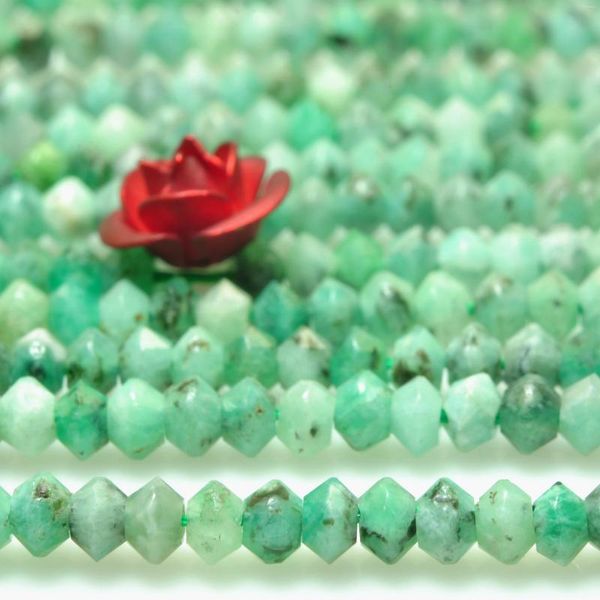 Pietre preziose sciolte Verde smeraldo naturale disco sfaccettato Rondelle Perline Pietra preziosa all'ingrosso Pietra semipreziosa Bracciale Collana Creazione di gioielli