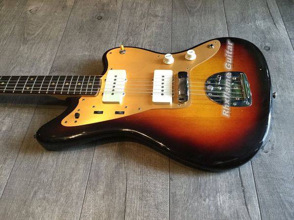 Rara chitarra elettrica Jazzmaster sbiadita del 1959 a 3 toni Sunburst, pickup Lollar larghi, corpo in ontano, battipenna color crema vintage, tastiera in palissandro, intarsio a punti