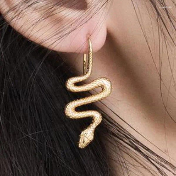 Orecchini pendenti da donna Serpente S925 Argento sterling 14k Placcato oro Forma Orecchino Gioielleria raffinata per la fidanzata Mamma Regali