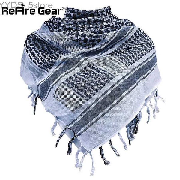 Schals ReFire Gear Arabischer taktischer Shemagh-Schal, Armee-Wüsten-Kopfbedeckung, militärische Keffiyeh-Schals, 100 % Baumwolle, Paintball-Kampf-arabischer Schal, YQ231114