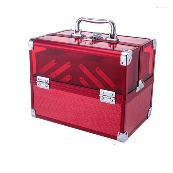 Borse cosmetiche Custodia da viaggio per trucco da donna Borsa per il trucco Suitase Organizer Box Hard Storage Alluminio