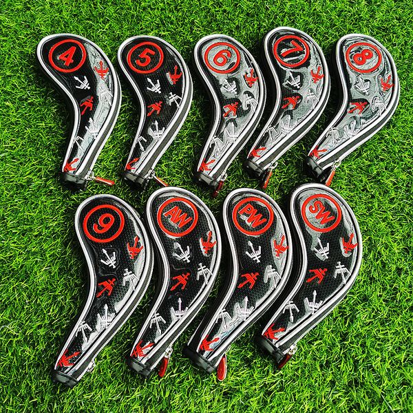 Cabeça de golfe outros produtos de golfe George Spirit Golf Club Cabeça Cabeça Iron Proteção de alta qualidade PU PLUS VELVET 456789APS 9PCS 2047