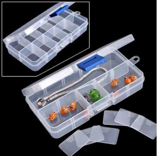 10 grades caixa de armazenamento de jóias Plástico Visor transparente Organizador Organizador para Brincos de Anel Brincos de Jóias U0414