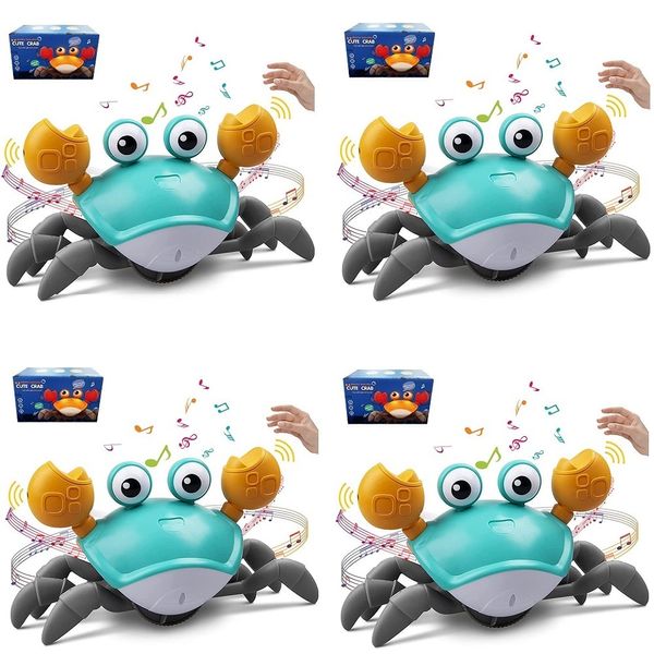 Electric/RC Animals 4pcs/Set Crab Toy с музыкальными электрическими интерактивными игрушками для живота Время побега. Беглый краб.