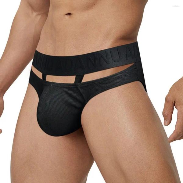 Mutande Slip da uomo sexy Vita bassa Scava fuori Intimo Cotone Morbido Bikini Mutandine Hip Lift Elasticità Lingerie traspirante