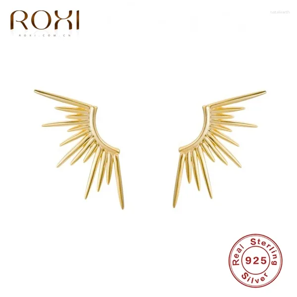 Brincos ROXI Vintage Sun Line para mulheres meninas punk presente de aniversário 925 prata esterlina piercing incomum pendientes