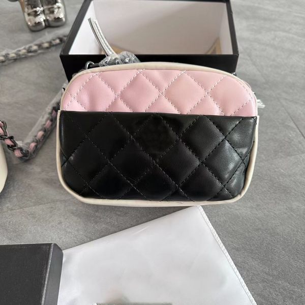 Bolsa de bolsa de câmera bolsa de ombro women saco de luxo bola crossbody bolsa de couro pu do bolso de bolso de bolso rosa preto bastão de duas tons de fábrica