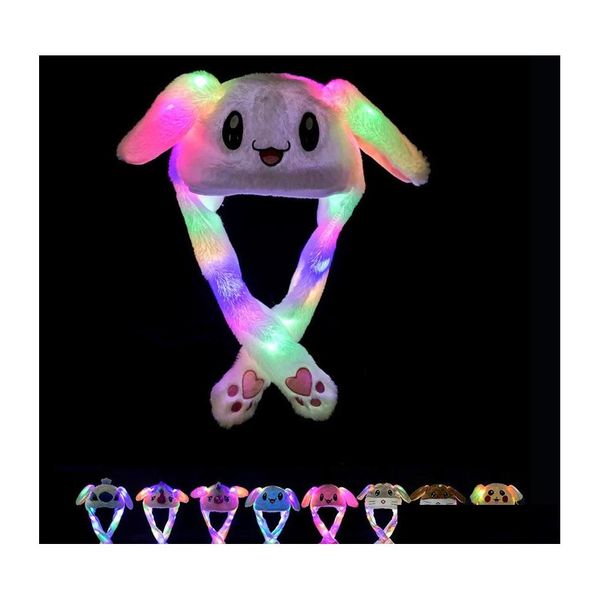 OUTROS TEXTILOS HOMEMENTES 33 Estilos LED Light Plush Hat de desenho animado Cap para o coelho de coelho de coelho chapéus movimentados ADT KIRS NATAL DIVERNO W DHOME