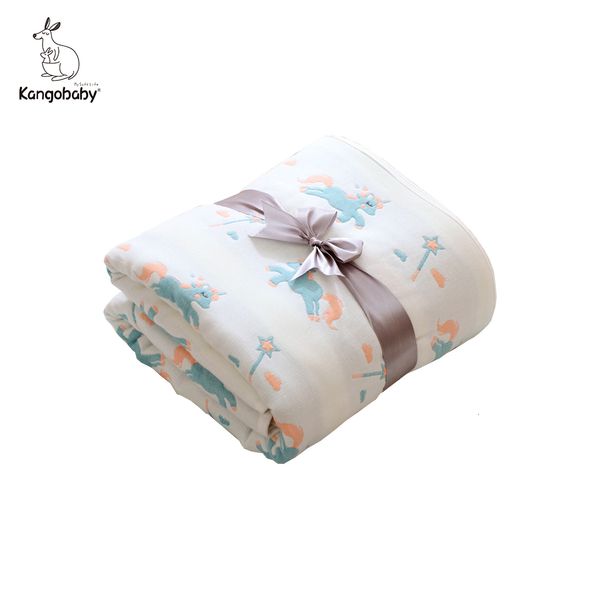 Cobertores Kangobaby #my Soft Life # 6 Camadas Toalha de banho nascida em algodão Multi Use Super Absorvent Infant Swaddle 230413