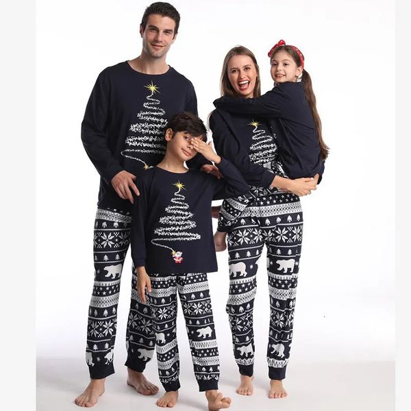 Passende Familien-Outfits Winterjahr Mode Weihnachtspyjama-Set Mutter-Kind-Kleidung Weihnachtspyjamas für die Familie Kleidungsset Passendes Outfit 231113