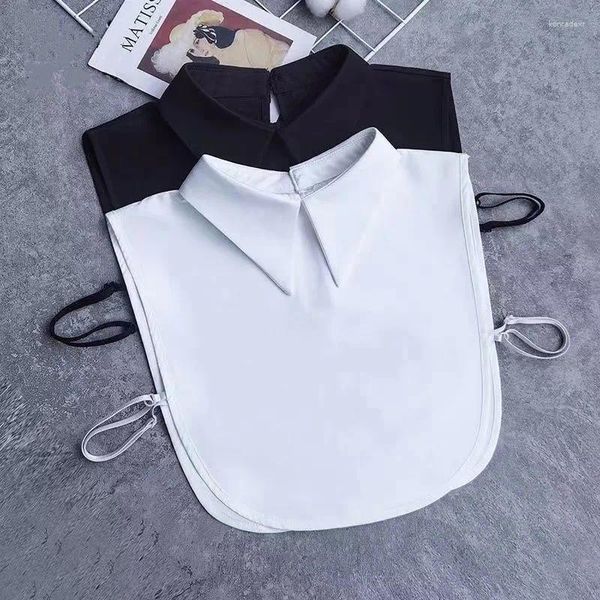 Papillon grande colletto finto a forma di V per colletti di camicie camicetta con risvolto solido Top uomo donna nero bianco ragazza vestiti goccia