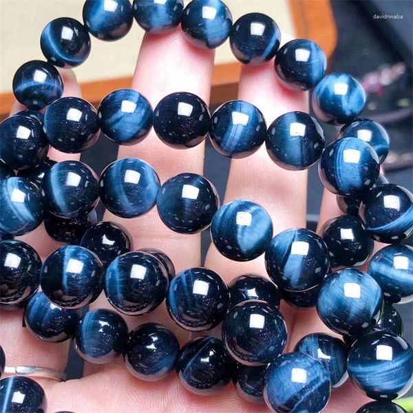 Link pulseiras natural azul tigre olho pedra pulseira moda cristal jóias pulseira para mulheres cura presente do feriado de natal 1 pçs 10/12mm