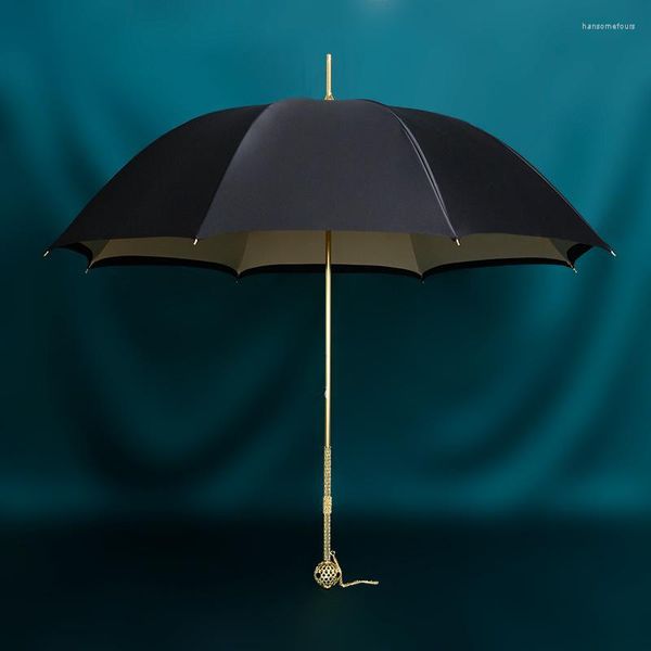 Зонтичные изысканный шарик сплошной цвет длинный ручка зонтик прямой полюс дизайнер