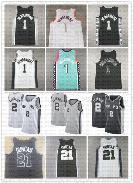 1 Victor Wembanyama Camisas de basquete Mens David Robinson 21 City Jersey Retro Camisas 2023