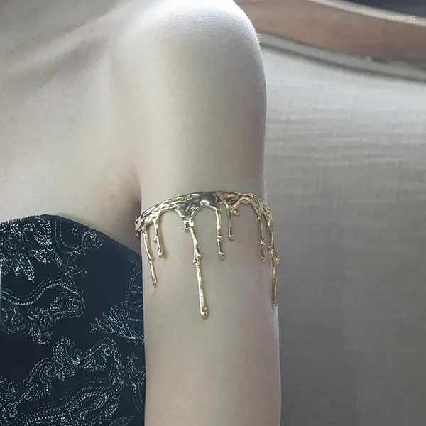 Bracciale alla moda irregolare in metalli liquidi per le donne, design unico, accessori per gioielli Y2K, regali
