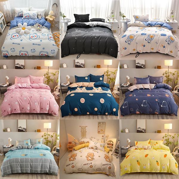 Conjuntos de cama YanYangTian Nordic cama de quatro peças conjunto de cama de verão cobertores de inverno para cama queen size lençóis conjunto quarto roupa de cama chita 231114