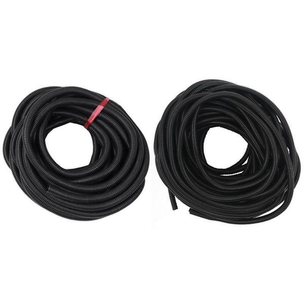 Freeshipping 2 Stücke 100 Fuß/50 Fuß 1/2 Zoll Split Wire Loom Conduit Polyethylenschlauch Schwarz Farbe Hülsenrohr Fdodf