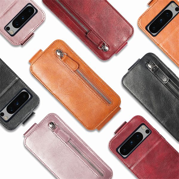 Custodia in pelle con cerniera a libro con design magnetico per Google Pixel 8 Pro 7A 6A 5A 5XL 4A 5G 4XL Borsa a portafoglio con slot per schede cavalletto