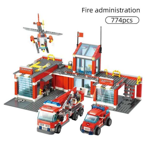 Fahrzeug Spielzeug Bausteine Stadt Feuer Station Modell 774 stücke Kompatibel Bau Feuerwehrmann mann Lkw Erleuchten Ziegel Spielzeug Kinder L231114