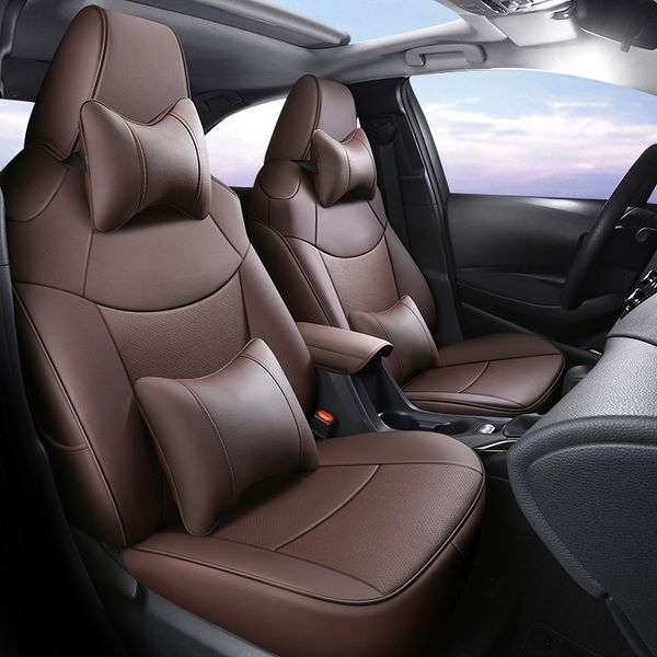 Toyota Corolla Cross SUV sahte deri tam set tam uyumlu hava yastığı koruyucusu özel fit otomobil parçaları siyah için araba özel koltuk kapakları