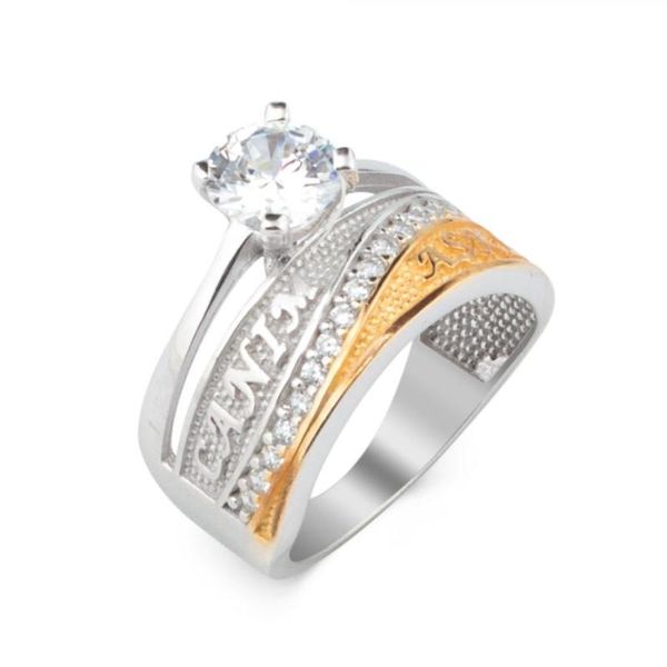 Кластерные кольца Женщины Циркон драгоценный камень Местоугольный серебряный кольцо -кольцо -пасьян