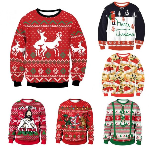 Мужские свитера 2023, женские вязаные пуловеры с забавной головой собаки, Ugly Christmas, Climax S6XL, мужские теплые джемперы, топ 231114