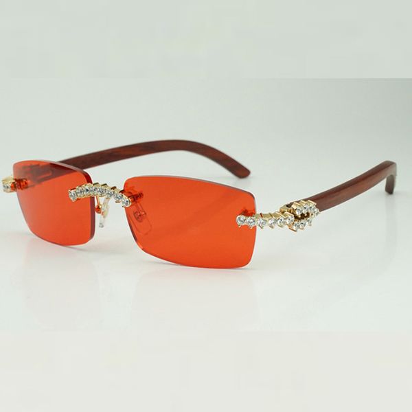 5,0-mm-Sonnenbrille aus Diamantholz 3524012 mit naturbelassenen Originalholzbeinen und 56-mm-Gläsern