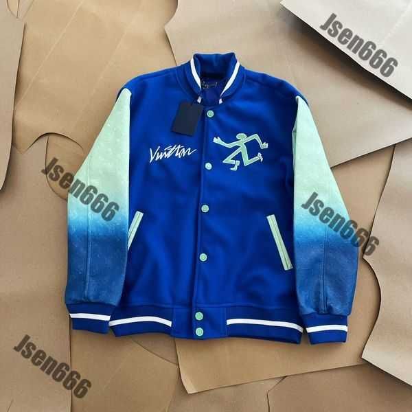 Varsity Designer Biker Jacke Männer Mode Marke Herren Jacken Frauen Jacke l Vintage Lose Langarm Grün Baseball Hip Hop Herbst Casual Warm Bomber 0AU5