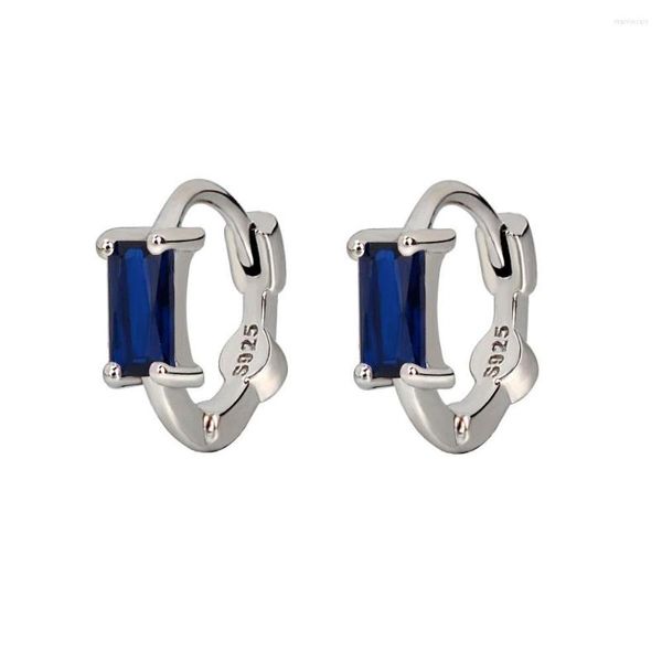 Orecchini a bottone minimalista bohemien quadrato blu cuore cristallo zircone piercing rotondo piccolo per le donne moda punk gioielli squisiti