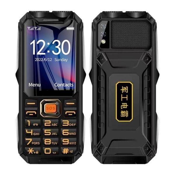 Entsperrtes Q8 GSM 2G Robustes Mobiltelefon, großer Akku, doppelte Taschenlampe, 2,4-Zoll-HD-Bildschirm, Dual-Sim-Handy mit großen Tasten, für ältere Menschen