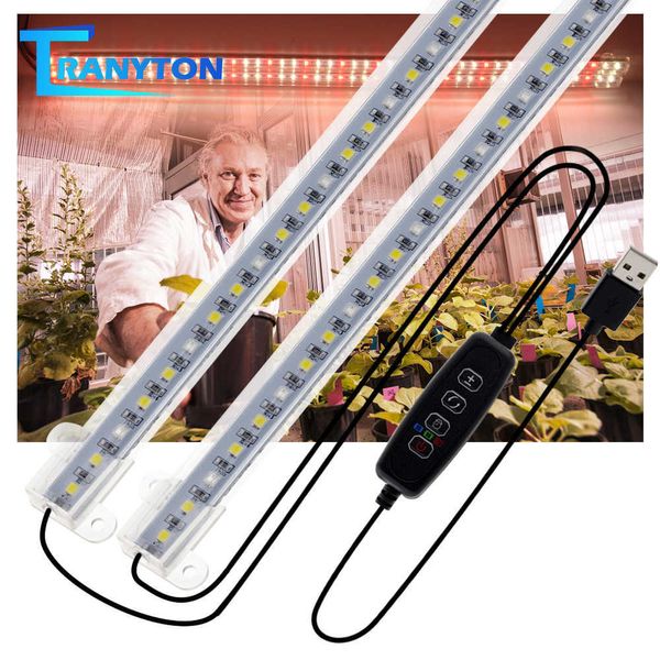 Luzes de cultivo USB LED Grow Light DC 5V 2835 Tiras Planta Lâmpada de cultivo 30cm 50cm vermelho/azul/branco variável com interruptor para fitolamp p230413 interno