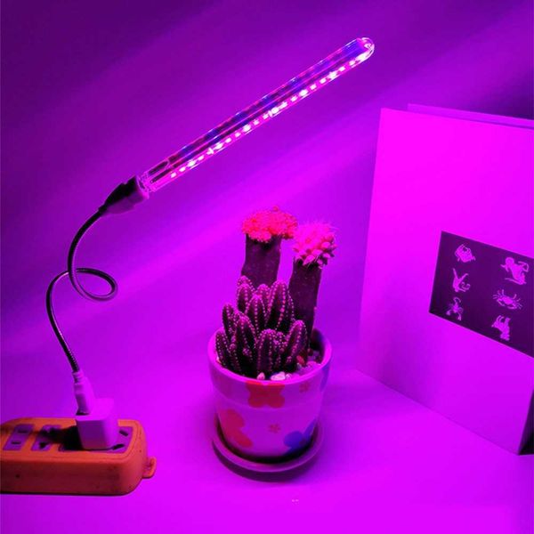 Grow Lights LED Growing Light USB Phyto Lamp Spettro completo Fitolampy Indoor Filling Light Flower Pianta in vaso Light 5V 10W Piccola lampada da tavolo P230413
