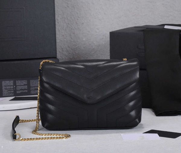 Borse da sera 5A Borsa a tracolla da donna di lusso Marca LOULOU Designer a forma di Y Cucitura in pelle da donna Catena in metallo Nero Borse a catena a conchiglia Messenger All'ingrosso bello