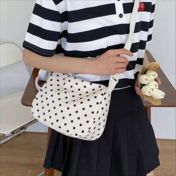 Sacos de noite 2023 Nylon Bolsa Feminina Polka Dot Fresco Crossbody Bonito Estudante Ombro para Mulheres Bolsos Para Mujer Atacado