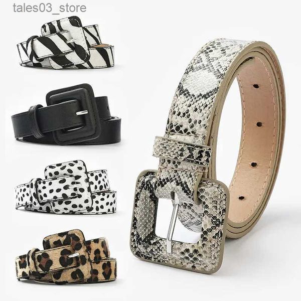 Cintos 2021 moda leopardo cinto feminino cobra zebra impressão fina crina cinto de cintura couro do plutônio fivela cintos para senhoras feminino q231115
