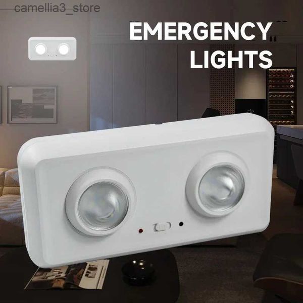 Lanterna de acampamento 2 unidades / lote cabeça dupla LED luzes de emergência acampamento ao ar livre portátil ultra brilhante recarregável LED lanternas inteligentes lâmpadas de advertência de parede Q231116