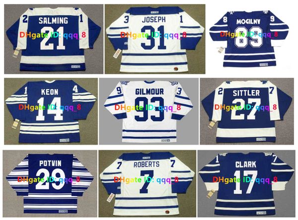 MATS SUNDIN DOUG GILMOUR Acero CCM Maglia da hockey con foglie di ritorno al passato GARY ROBERTS JOHNNY BOWER FELIX POTVIN FRANK MAHOVLICH DAVE KEON TIE DOMI WENDEL CLARK Taglia S-4XL