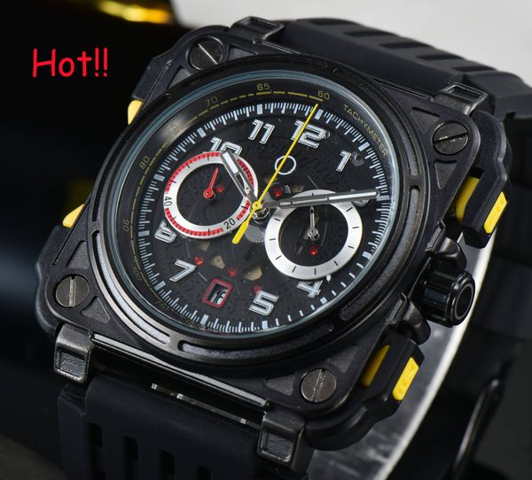 Neue heiße B-r Fashion Sports Watch Collection Chronograph Herrenuhr Designer Luxusuhren Quarzwerk Herrenuhr