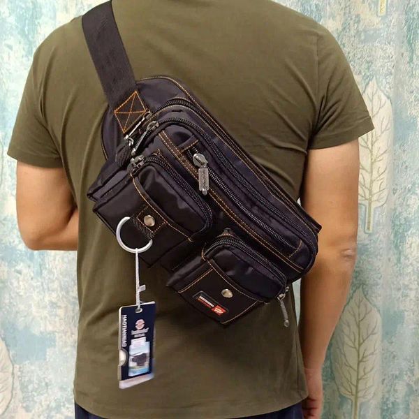 Sacos de cintura AIWITHPM Homens Peito Cinto Fanny Grande Capacidade À Prova D 'Água Oxford Multifuncional Bolsa de Telefone