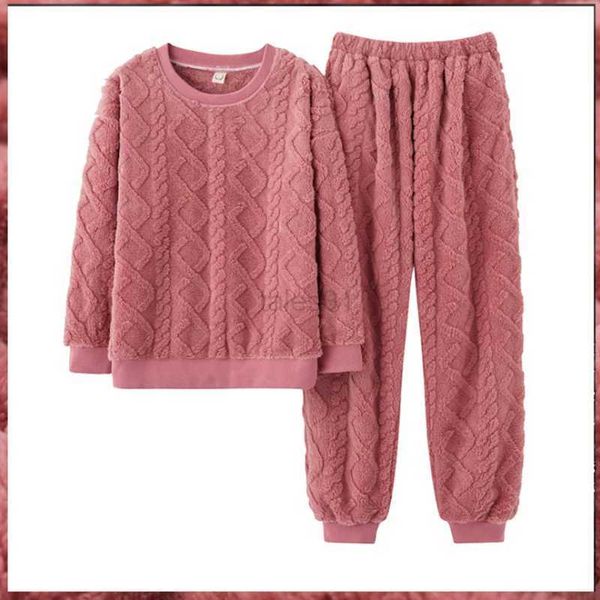 Frauen Schlaf Lounge M-3XL Verdicken Plüsch Nacht Anzug Pijamas Frauen Große Größe Pyjamas Winter Flanell Für Laides Samt Nachtwäsche set Warme Hause Kleidung zln231115