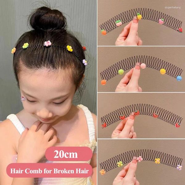 Acessórios de cabelo bonito meninas quebrado pente clipes suor flor frutas inserir longos dentes pulseiras fixas hairpins para crianças crianças