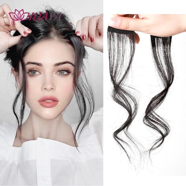Franja huaya cabelo sintético franja clipes frente lado longo franja falso clipe em extensões de cabelo acessórios para mulher 231114